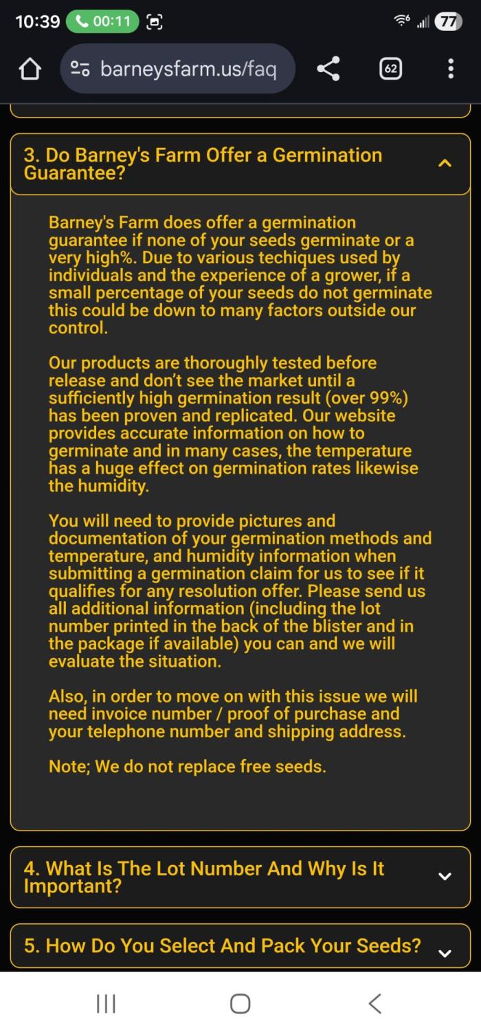 Barney's Farm Tester Run. Week 11