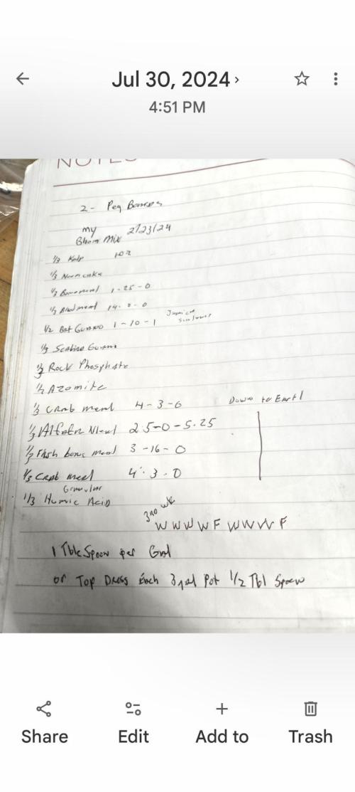 Mr. Haney screen of green. Week 5 - I mix these in coffee containers, and use to top dress,  or make a tea