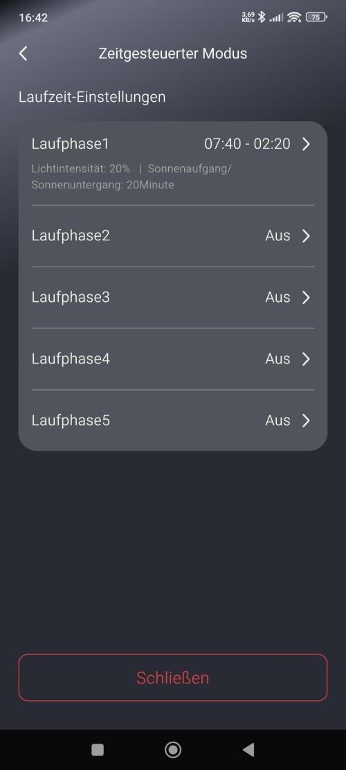 White Widow F1 Auto. Week 1 - Lampeneinstellung