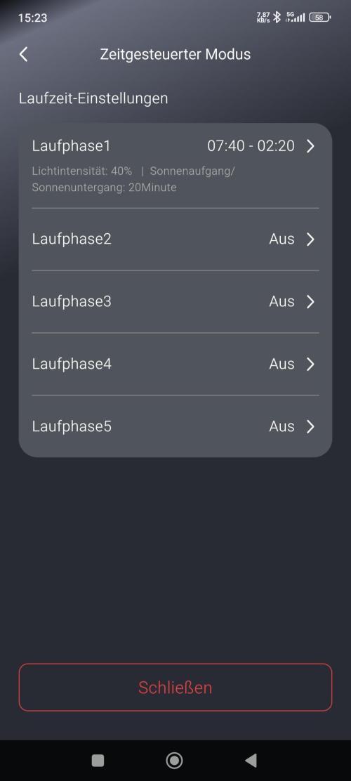 White Widow F1 Auto. Week 4 - Licht