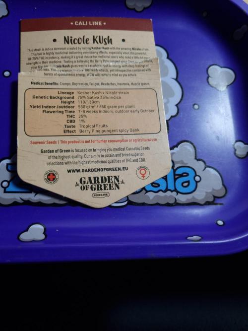 Nicole Kush by Garden of Green. Week 0