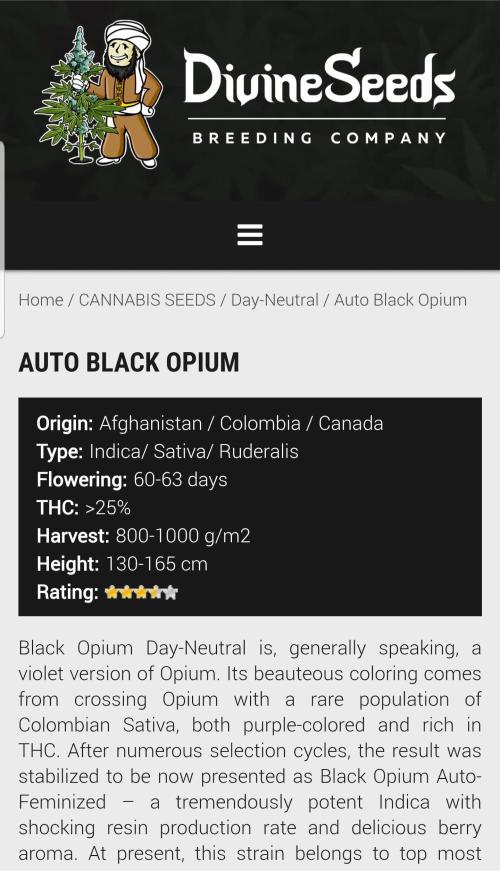 Opium goes Black #1. Week 7
