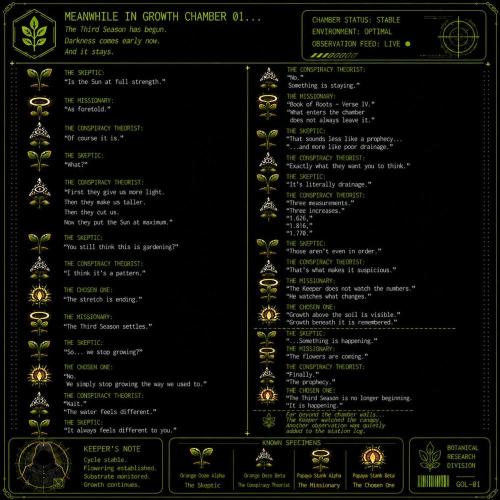 The Keepers Log. Week 8
