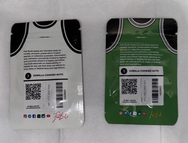 Gorilla Cookies Auto. Week 0 - Strain label 