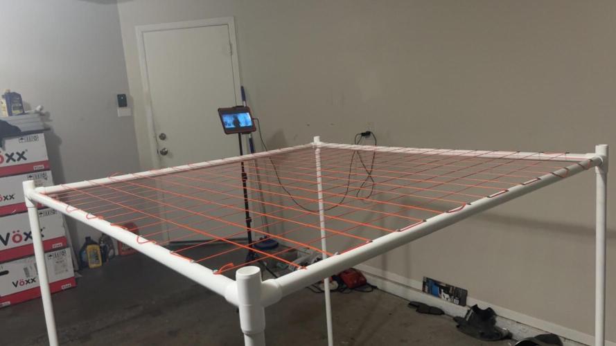 Black Powdered - RDWC. Week 4 - Built a trellis net out of 3/4” pvc pipe. 3” squares and cut the legs to size