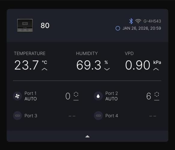 Cherry Strudel Living Soil grow. Week 2 - AC infinity controller screenshot 