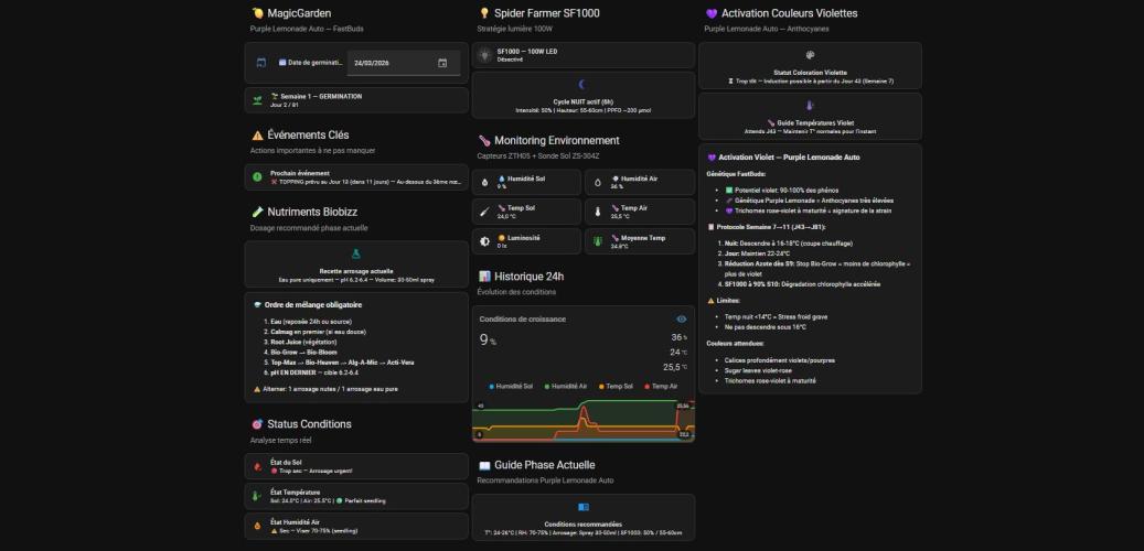 First Time Purple Lemonade. Week 0 - Dashboard HomeAssistant