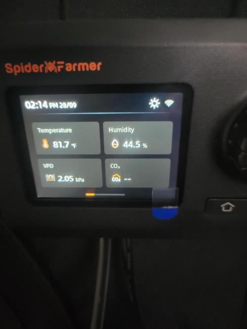 New 3x3 first run. Week 15 - Daily readings on my environmental sensor spider farmer