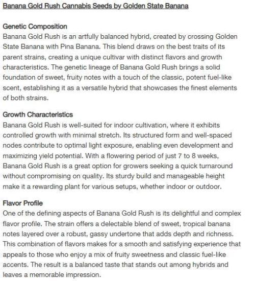 Banana 🍌 Gold Rush  🏆💰🌟. Week 0 - Could find info on this strain. Found this, from Golden State Seeds