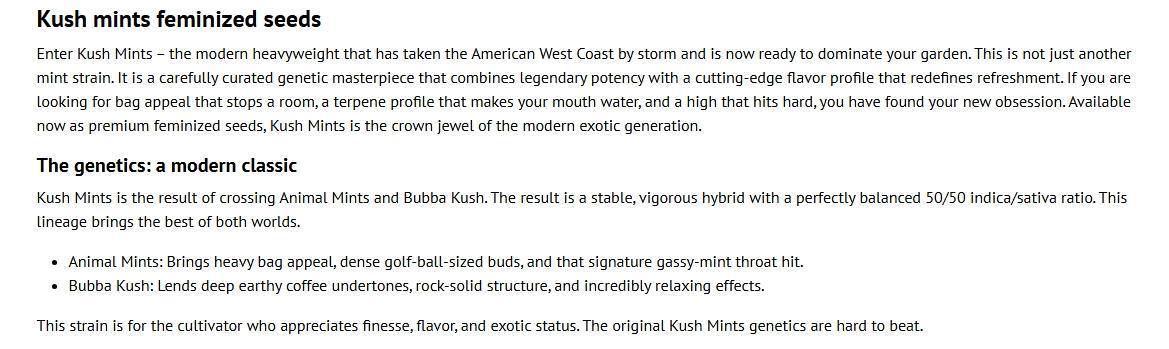 Kush Mints - Minty Flavor Hunt. Week 0 - Kush Mints