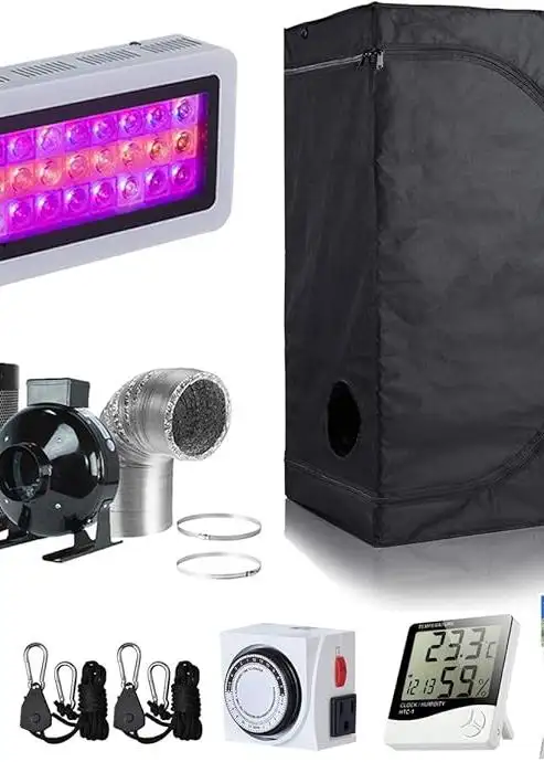 Grow Tent Complete Kit 24''x24''x48'' 300W LED