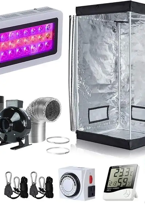 Grow Tent Complete Kit 32''x32''x63'' 300W LED