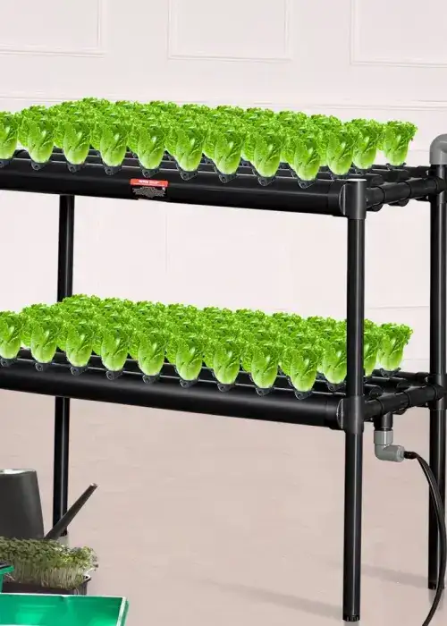 Hydroponics Growing System Dark Grey PVC Pipes 72 Sites 2 Layers