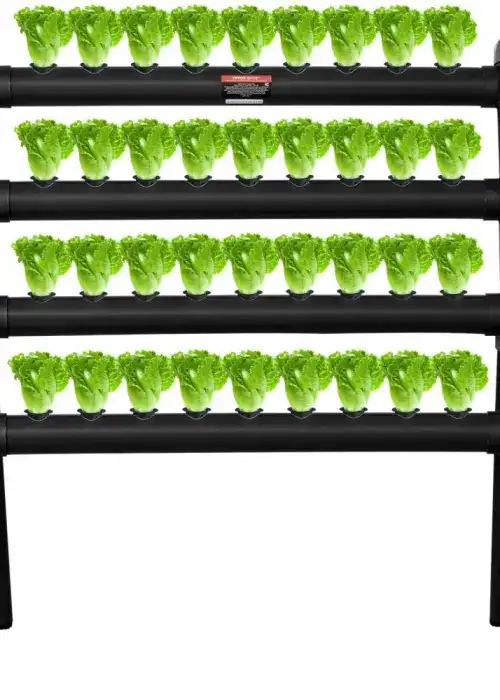 Hydroponics Growing System Dark Grey PVC Pipes 36 Sites 4 Layers
