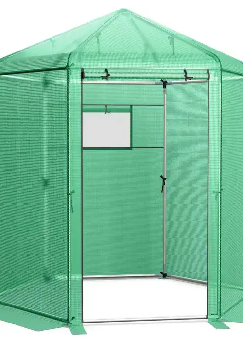 7 x 6 x 7.5 FT Hexagonal Walk-in Greenhouse