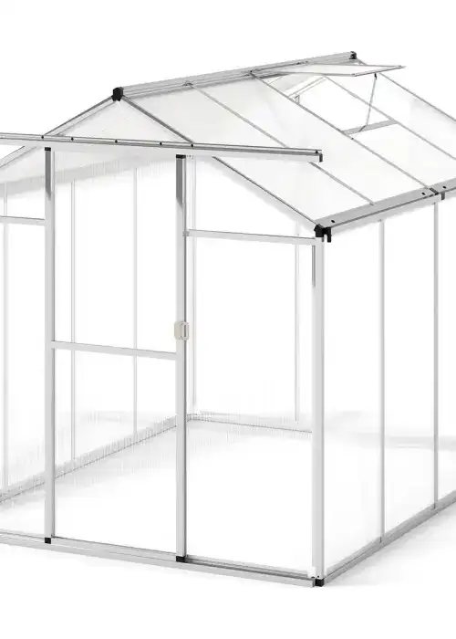 Outdoor Large Walk-in Green House w/ Rain Gutter (6x8 / 6x6)