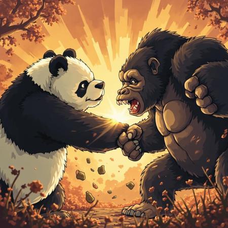🐻‍❄️Panda vs Gorilla 🦍