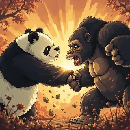 🐻‍❄️Panda vs Gorilla 🦍