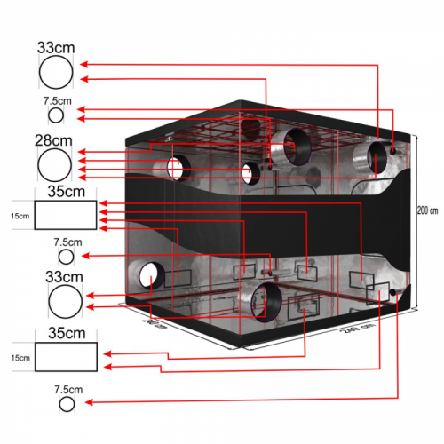 Hydro-Box Grow Tent 240x240x200cm