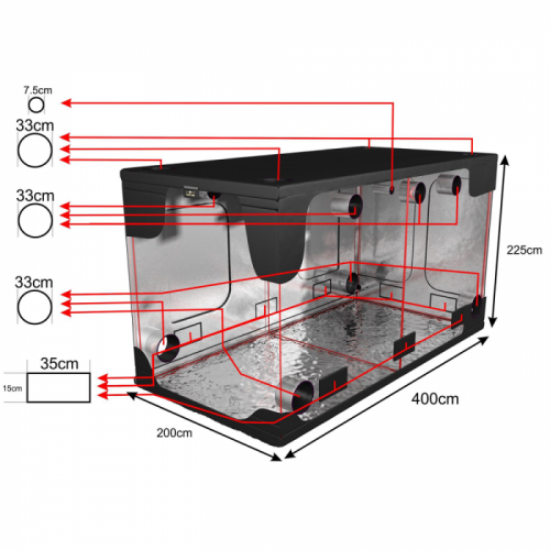 Hydro-Box Grow Tent 400x200x225cm
